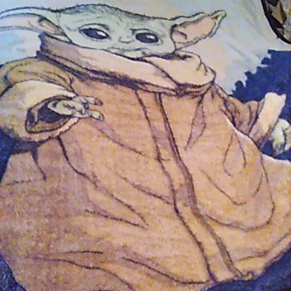 Starwars Yoda Plush Blanket 63"x78" Faux Fur Super Soft Warm - Picture 3 of 6